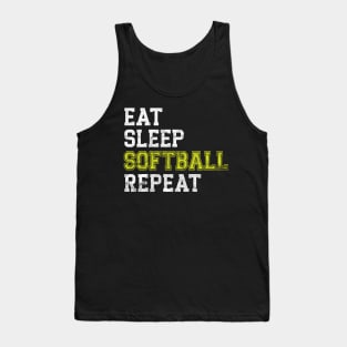 Eat Sleep Softball Repeat' Sport Softball Tank Top